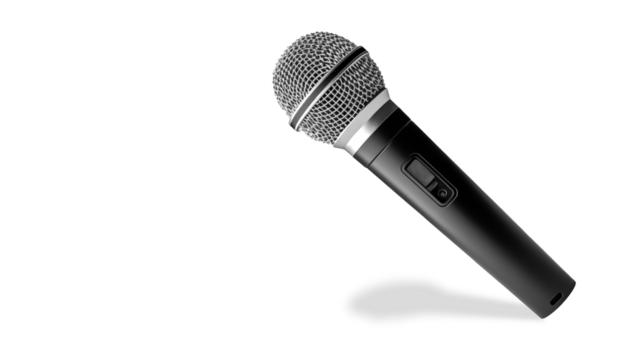 Microphone isolated on transparent background with shadows
