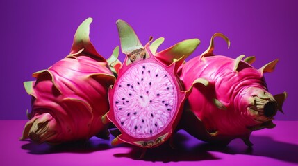 dragon fruit on a black background