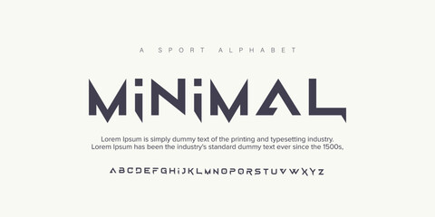 Minimal font creative modern alphabet. Typography with dot regular and number. minimalist style fonts set. vector illustration - obrazy, fototapety, plakaty