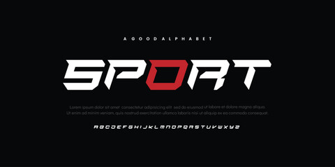 Abstract sport modern alphabet fonts. Typography technology electronic sport digital game music future creative font. vector illustration - obrazy, fototapety, plakaty