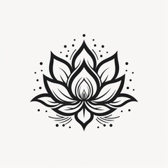 Minimalistic mandala design inspired by lotus blossom. Generative AI