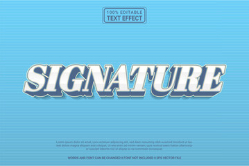 Obraz premium Editable text effect Signature 3d cartoon template style modren premium vector