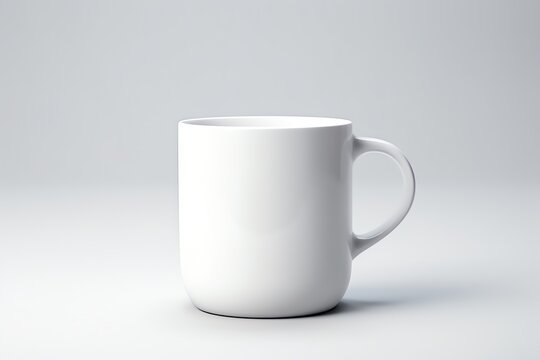 a white mug with a handle