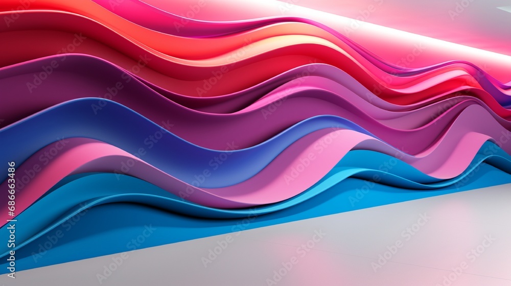 Poster a photograph capturing a mesmerizing 3d wallpaper with dynamic abstract pattern, exuding vibrant col