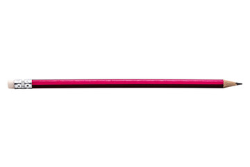 single red sharp pencil with eraser