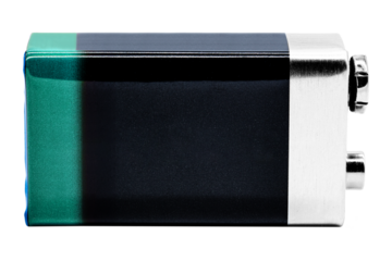 black and green 9 volt battery