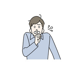 嘘、隠しごとがバレそうになり慌てて口止めしようとする若い男性