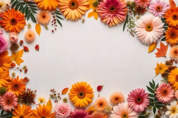 frame made of colorful flowers