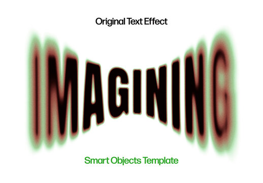 Blurry Stretched Text Effect Mockup