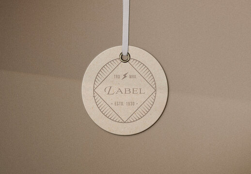 Round Apparel Tag Mockup