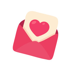 A love letter with a red heart attached Concept of expressing love to each other