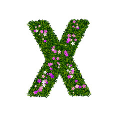 Letter g with leaves and flowers. Transparent png 