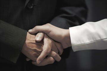 Obraz premium Trustful Moment Healthcare Connection Empathy In Medicine Doctor-Patient Bond Doctor hold the patient hand