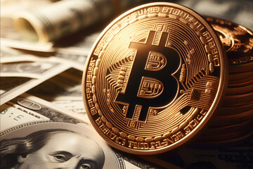 Bitcoin, BTC, 2024, new year, new year, cryptocurrency, surge, surge, spot ETF - obrazy, fototapety, plakaty
