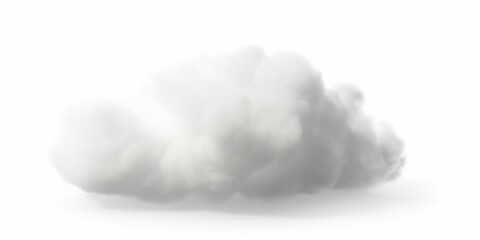 Puffy fluffy soft ozone condensation cut out white background 3d rendering, Generative AI 