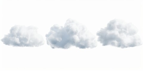 Free shapes cumulus fluffy cloudscape isolate on white backgrounds 3d rendering, Generative AI 