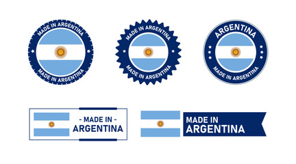 Argentina flag, Made in Argentina. Tag, Seal, Stamp, Flag, Icon vector