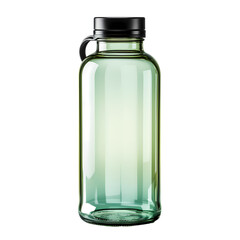 Green water bottle isolated on transparent background