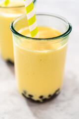 Mango boba smoothie