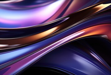 Abstract background with iridescent waves. Modern minimalistic wallpaper for screensavers, advertising, presentations. Multicoloured bright colourful pattern. Metallic silk and cloth material.