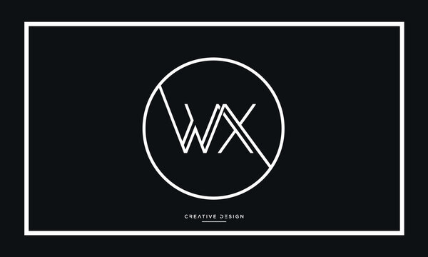 Alphabet letters WX or XW logo monogram