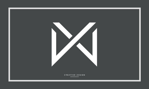 Alphabet letters WX or XW logo monogram