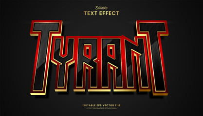 decorative black tyrant editable text effect vector design
