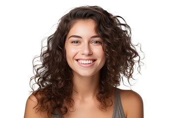 Studio portrait of a beautiful young woman with an attractive smile, isolated on transparent png background. - Powered by Adobe