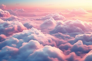 A captivating view of the sky and clouds as seen from an airplane. Perfect for travel or aviation-related designs. - obrazy, fototapety, plakaty