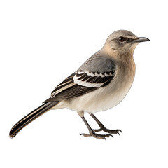 Northern Mockingbird isolated on transparent background