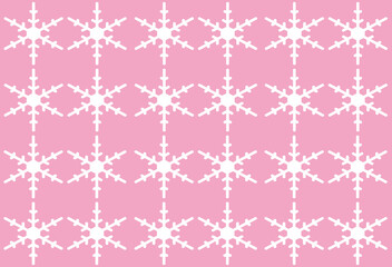 minimalist snowflakes on pastel pink pattern 