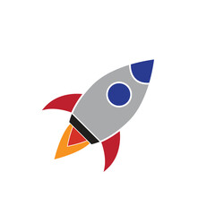 Rocket icon vector logo design flat style illustration