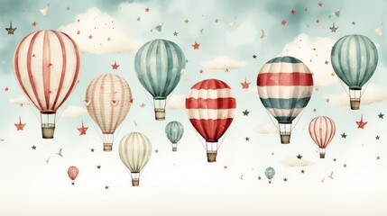 illustration of hot air balloons