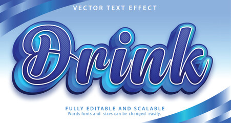 Free vector drink text effect, fresh graphic style for drink product