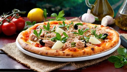 delicious Italian tuna pizza