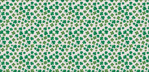 pattern of squares, Shamrock or green clover leaves pattern background flat design vector illustration isolated on white background.