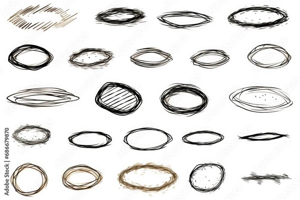 Poster a collection of hand-drawn circles in various sizes and colors. perfect for adding a touch of creati