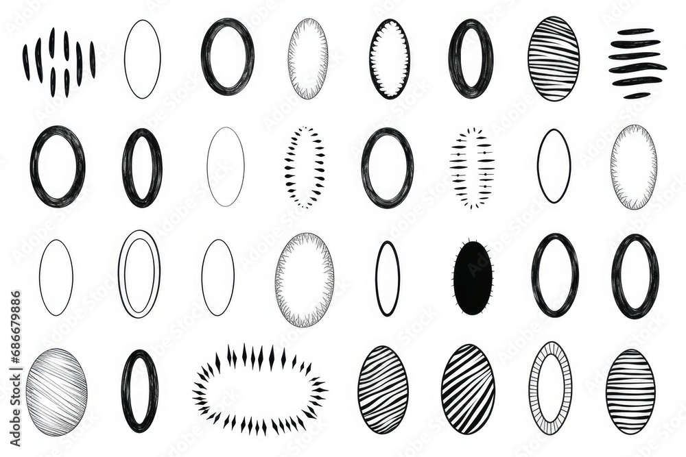Poster a collection of various shapes and lines that create an abstract composition. perfect for adding a m