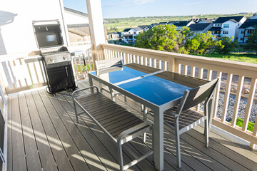 Brand New Two-Burner Grill Stationed on Balcony