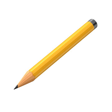 Wooden pencil isolated on transparent background