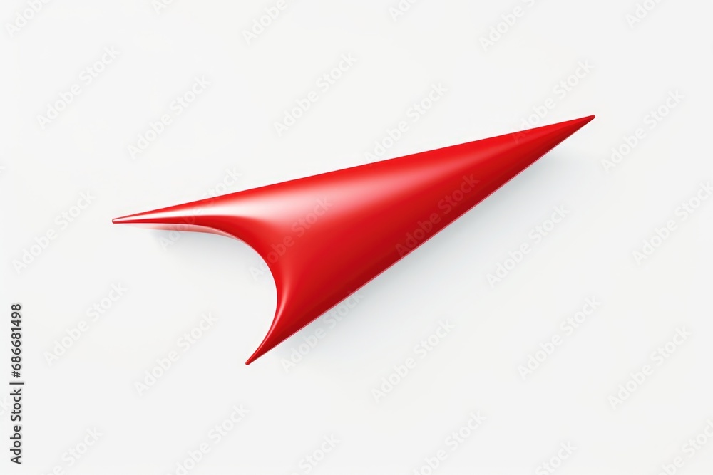 Poster a red curved object is placed on a white surface. this versatile image can be used for various purpo