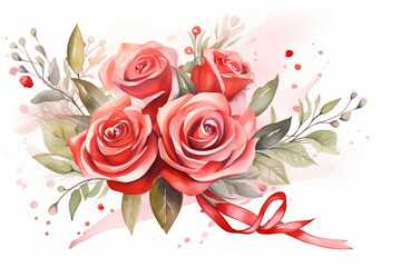 Watercolor of a bouquet of roses