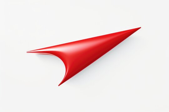 A red curved object is placed on a white surface. This versatile image can be used for various purposes