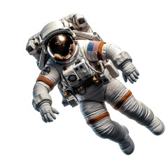Astronaut in spacesuit isolated on transparent background
