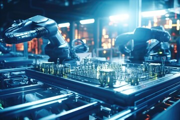 A robot is seen diligently working on a chess board. 