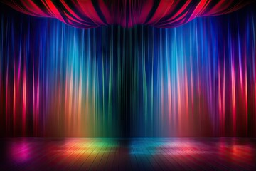 Curtains with colorful stage illumination background