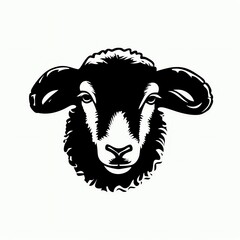 a black and white image of a sheep