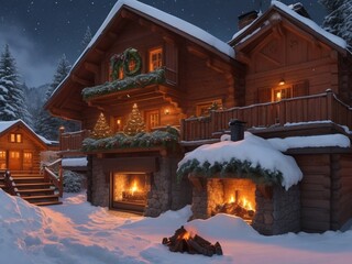 house decorated for Christmas