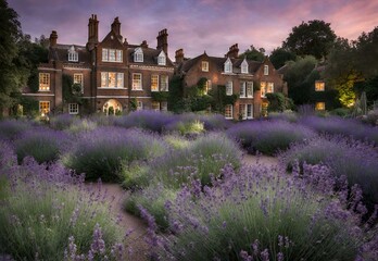 Lavender Lullaby: Chelsea Physic Garden under the Evening Sky