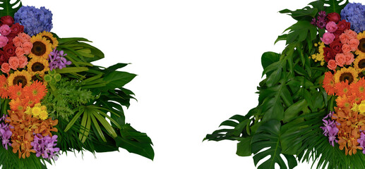 Plant leaves Green nature Tropical forest isolated on transparent background - png